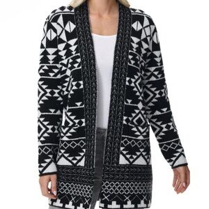Geometric Black and White Women's Sweater